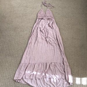 Mauve halter maxi dress